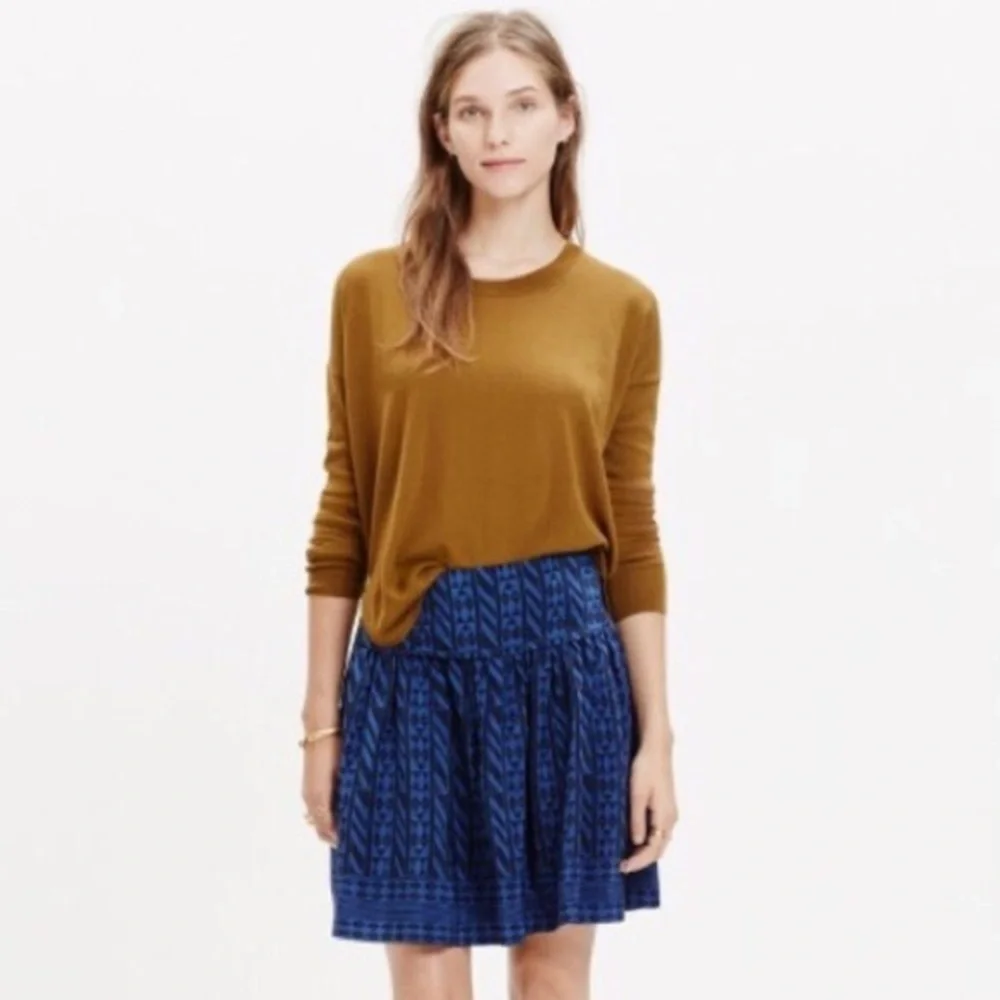 Madewell Skyline 100% Silk Skirt Geometric Print Sz 2 - Picture 3 of 6